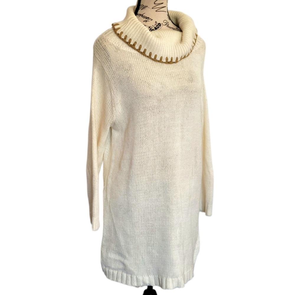 Vintage Victoria Jones Ramie/Cotton Cowl Neck Sweater Dress Size Medium